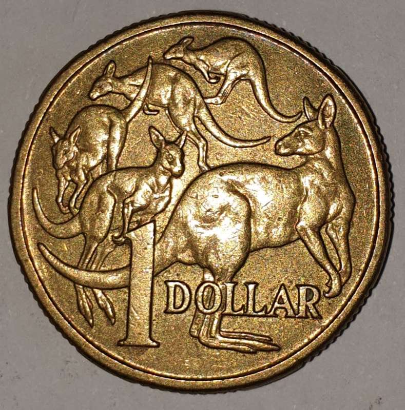 1984 - ONE DOLLAR - 1 DOLLAR - $1 - AUSTRALIA - ALUMINUM-BRONZE - KM# 77 - KANGAROOS